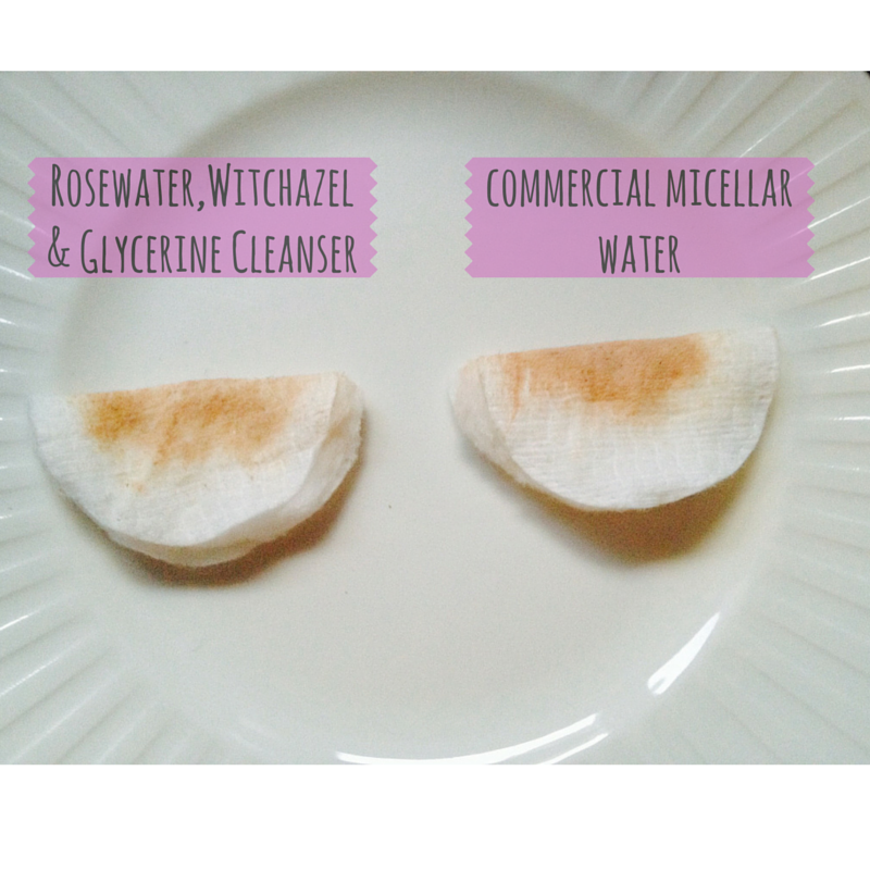 Rosewater, Witchazel and Glycerine cleanser vs Commercial Micellar Water
